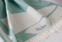 Load image into Gallery viewer, Telo mare in cotone Fish verde acqua