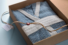 Load image into Gallery viewer, Gift idea boho bathrobe petrol grey