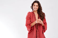 Lade das Bild in den Galerie-Viewer, Marsalaroter Musselinkimono