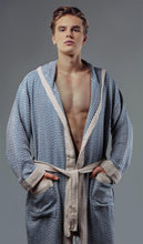 Load image into Gallery viewer, Gift idea boho bathrobe petrol grey