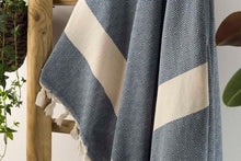 Load image into Gallery viewer, Boho beach and bath towel petrol blue