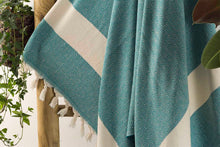 Load image into Gallery viewer, Boho beach and bath towel petrol green