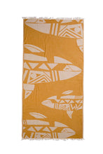 Load image into Gallery viewer, Telo mare in cotone Fish senape