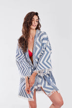 Carica l'immagine nel visualizzatore di Gallery, Kimono in cotone blu