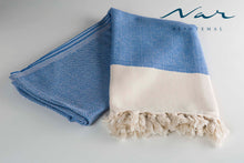 Load image into Gallery viewer, Boho beach and bath towel royal blue
