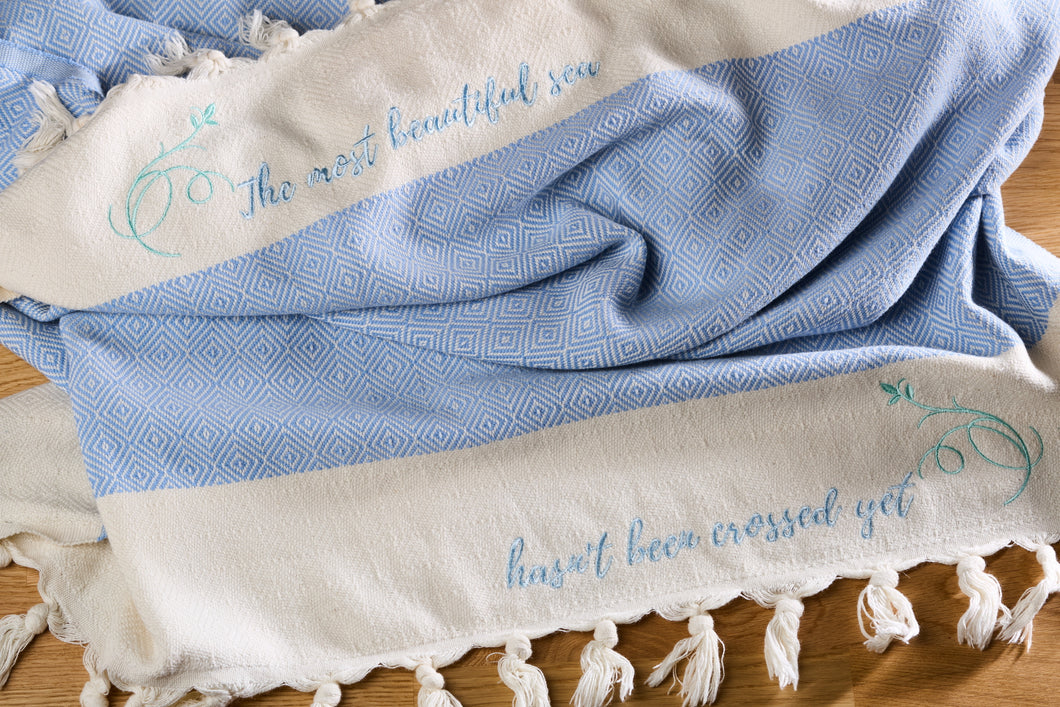 Idea regalo telo boho baudelaire azzurro chiaro