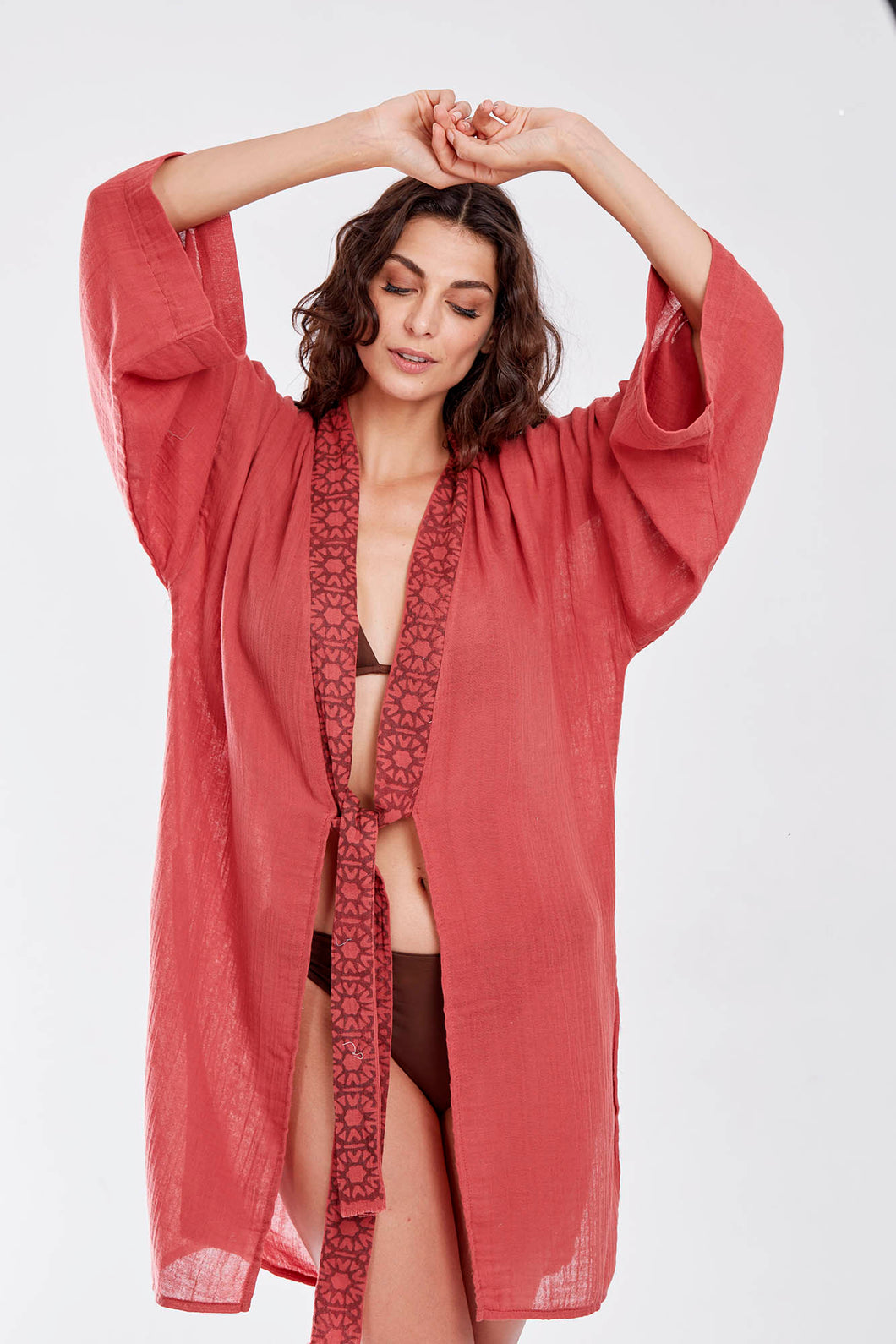 Muslin cover-up red