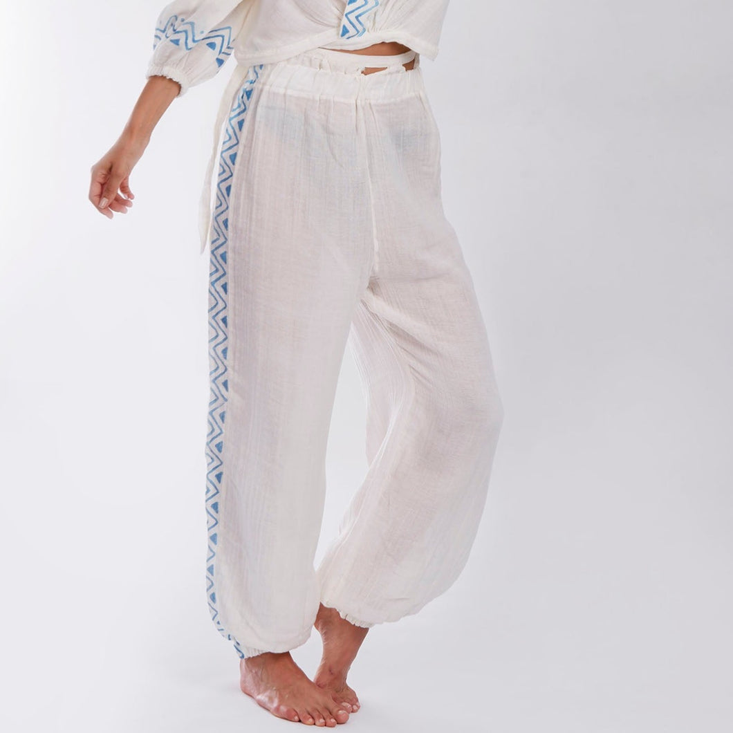 Muslin trousers white